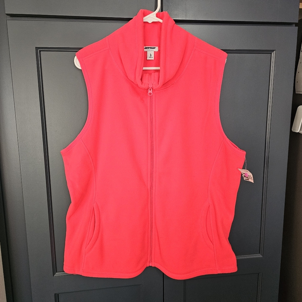 Old Navy Fleece Vest Fluorescent Color Size XL NWOT 👌 L👀K
